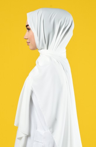 شال كريب سادة لون ابيض 26070-01