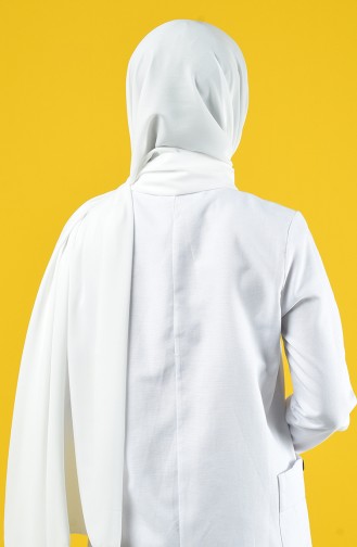 شال كريب سادة لون ابيض 26070-01