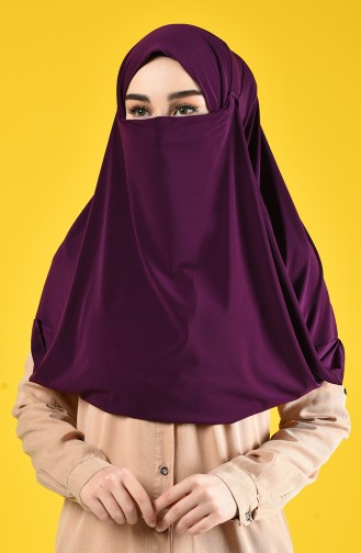 Sefamerve Hijab Gesichtsabdeckung Schal 1 1100-02 Zwetschge 1100-02