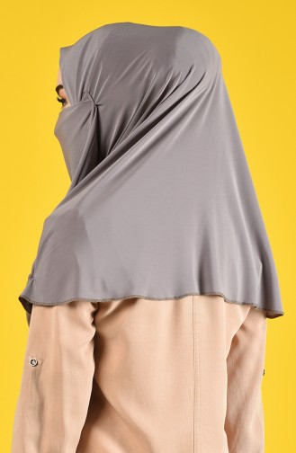 Sefamerve Hijab Gesichtsabdeckung Schal 1 1100-04 Grau Weiss 1100-04