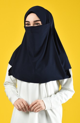Sefamerve Hijab Gesichtsabdeckung Schal 1 1100-05 Dunkelblau 1100-05