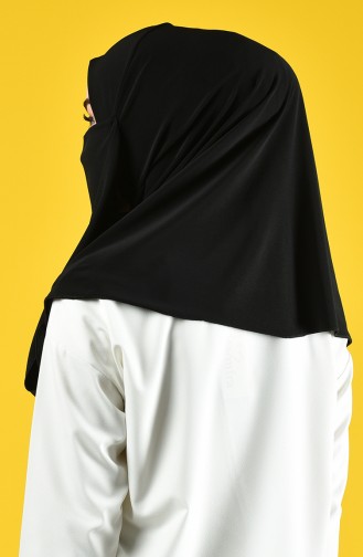 Sefamerve Hijab Gesichtsabdeckung Schal 1100-06 Schwarz 1100-06
