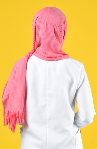 Praktischer Schal aus naturliche Baumwolle mit Maskengeschenk  7015-08 Pink 7015-08