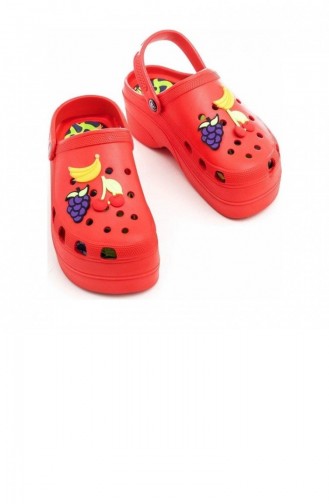 Red Summer slippers 01-K
