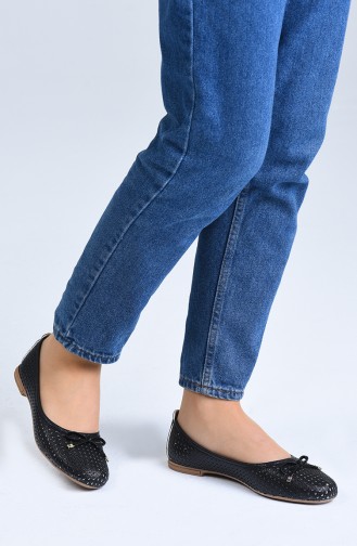 Black Woman Flat Shoe 96501-1