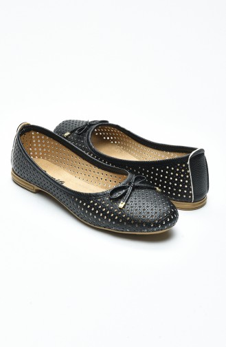 حذاء مسطح أسود 96501-1