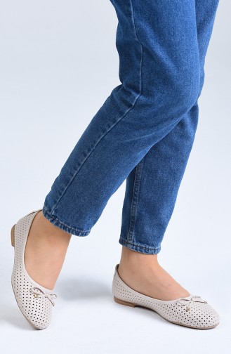 Women s Flat Shoes 96502-2 Cream 96502-2