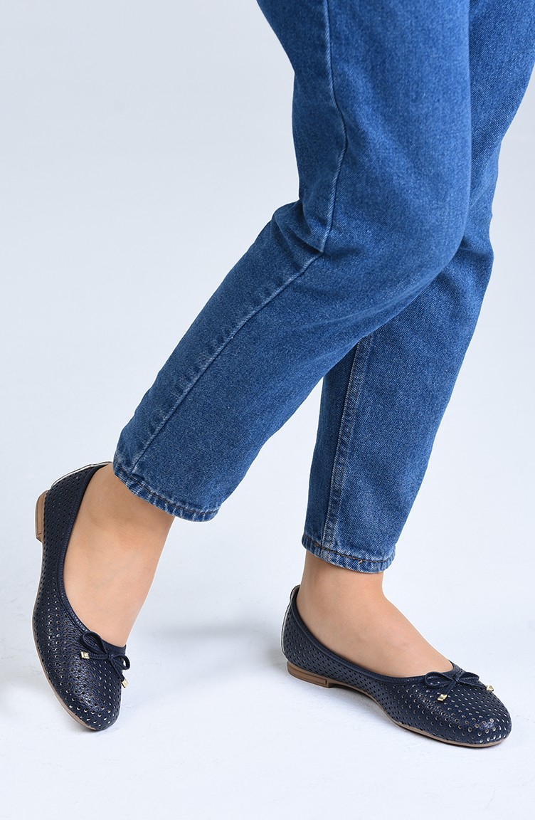 navy and white flat shoes