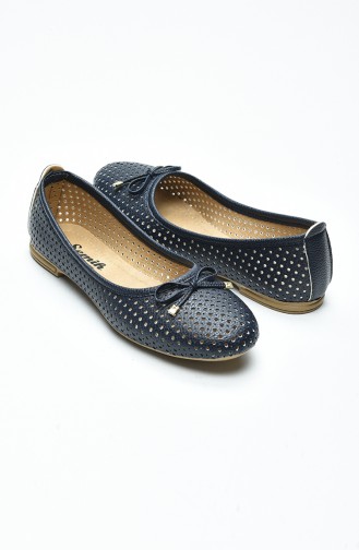 Women s Flat Shoes 96504-4 Navy Blue 96504-4