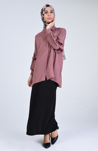 Asymmetric Tunic with Pockets 1433-06 Rose 1433-06