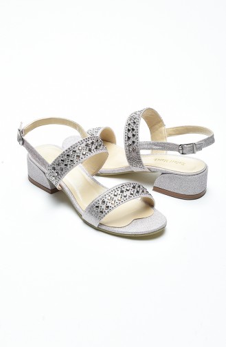 Women s Band Detailed Shoe 0512-02 Powder Silvery 0512-02