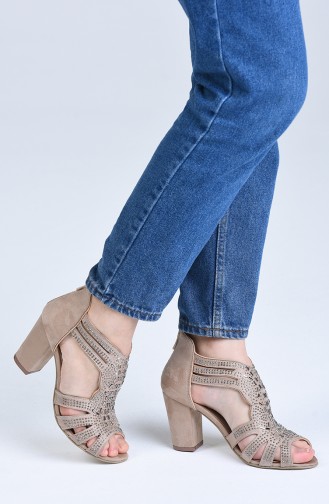 Women s High Heeled Stone detaile Shoes 1353-01 1353-01