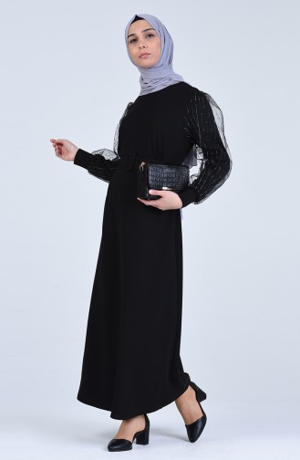 Schwarz Hijab Kleider 20168-01