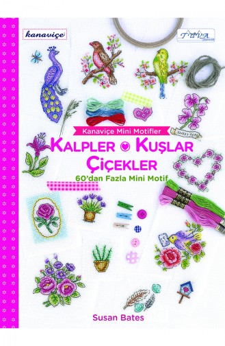 Kanaviçe Mini Motifler - Kalpler Kuşlar Çiçekler 5870