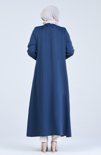 Grösse Grosse Hijab Mantel mit Tasche  0413-02 Indigo 0413-02