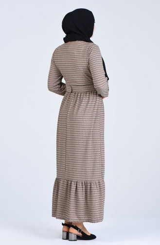 Beige İslamitische Jurk 8054-05
