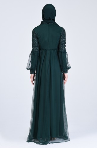 Emerald Green Hijab Evening Dress 5239-06