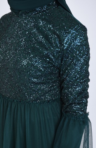 Emerald Green Hijab Evening Dress 5239-06