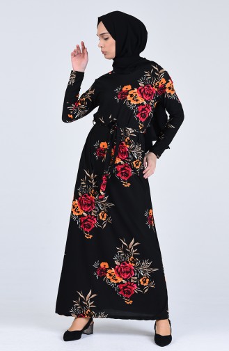 Schwarz Hijab Kleider 9002A-01
