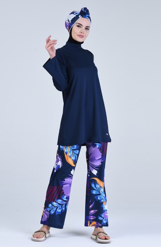 Navy Blue Swimsuit Hijab 20118-02