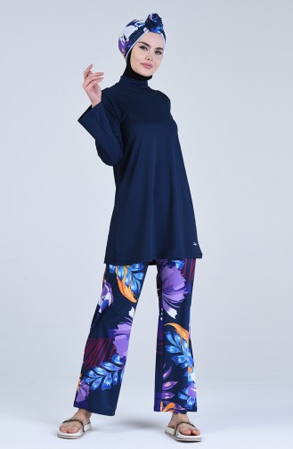 Navy Blue Modest Swimwear 20118-02