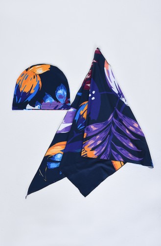 Navy Blue Swimsuit Hijab 20118-02