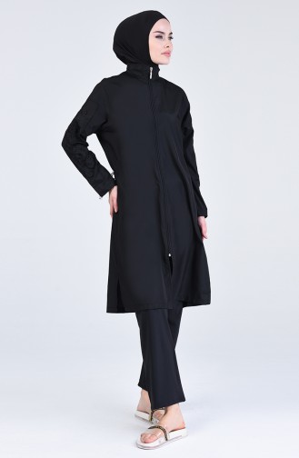 Schwarz Hijab Badeanzug 20152-01