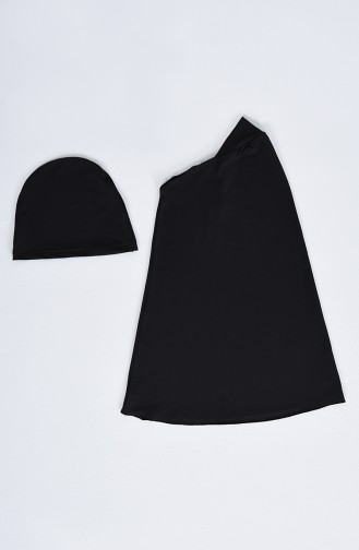 Schwarz Hijab Badeanzug 20152-01