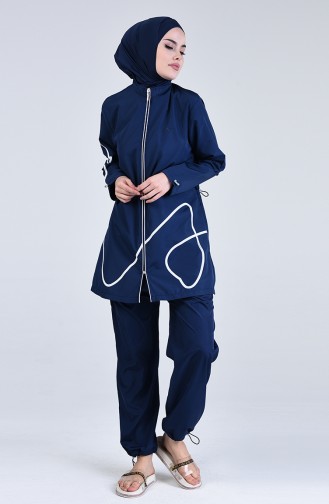 Maillot de Bain Hijab Bleu Marine 20172-02