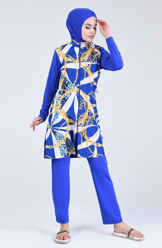 Saks-Blau Hijab Badeanzug 20181-01