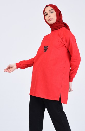 Reglan Kol Spor Tunik 0078-04 Kırmızı