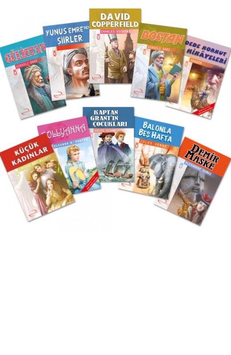 Dunya Klasiklerinden Secmeler Set 10 Kitap Alexandre Dumas Anonim Charles Dickens Elenor H Porter Jules Verne Louisa May Alcott Sirazli Sadi Yunus Emre Sefamerve