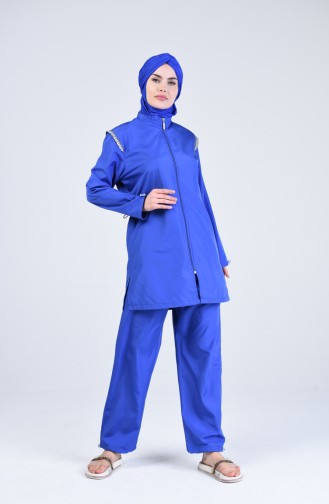 Saks-Blau Hijab Badeanzug 20164-02
