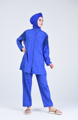 Saks-Blau Hijab Badeanzug 20204-03