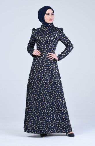 Saks-Blau Hijab Kleider 7274-01