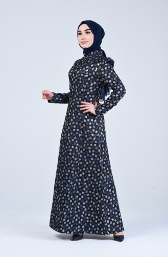 Saks-Blau Hijab Kleider 7274-01