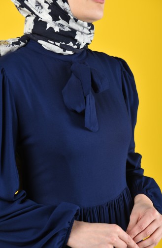 Dunkelblau Hijab Kleider 8124-09