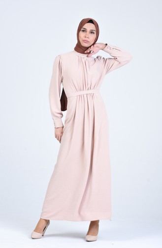 Beige Hijab Dress 1002-02