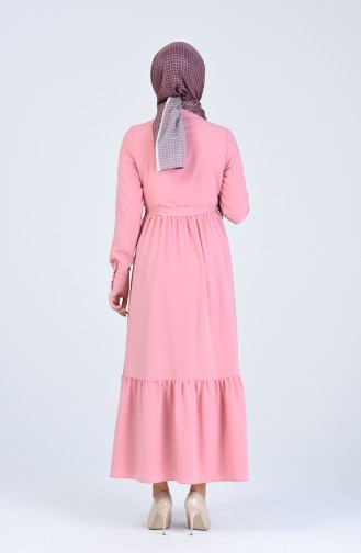 Button-down Belted Dress 0912-03 Dry Rose 0912-03