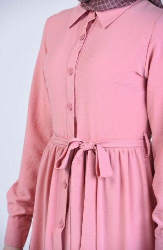 Button-down Belted Dress 0912-03 Dry Rose 0912-03