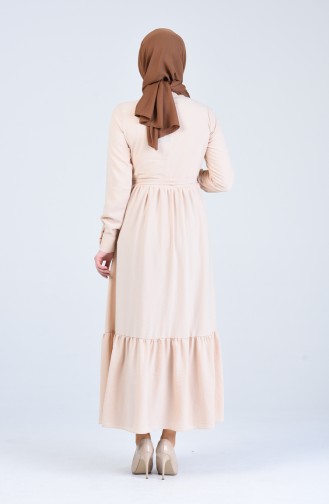 Button-down Belted Dress 0912-06 Beige 0912-06