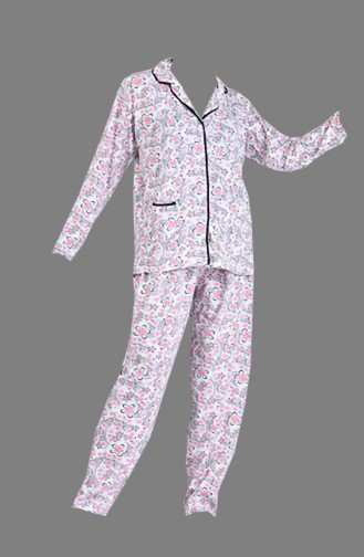 Pyjama Set 1006-01 Grau Puder 1006-01