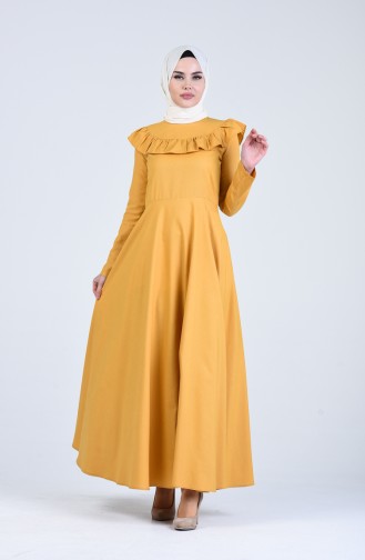 Gelb Hijab Kleider 7269-04