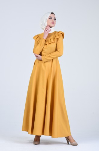 Gelb Hijab Kleider 7269-04