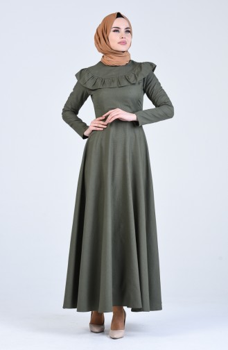 Khaki Hijab Kleider 7269-06