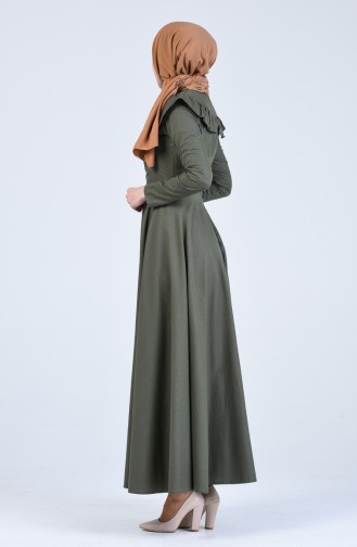 Khaki Hijab Dress 7269-06