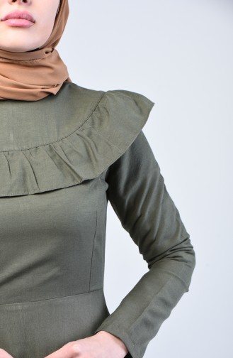 Khaki Hijab Kleider 7269-06