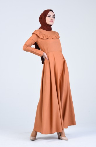 Keksfarbe Hijab Kleider 7269-07