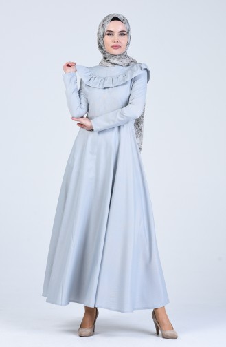 Grau Hijab Kleider 7269-10