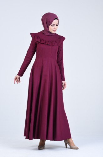 Plum Hijab Dress 7269-11
